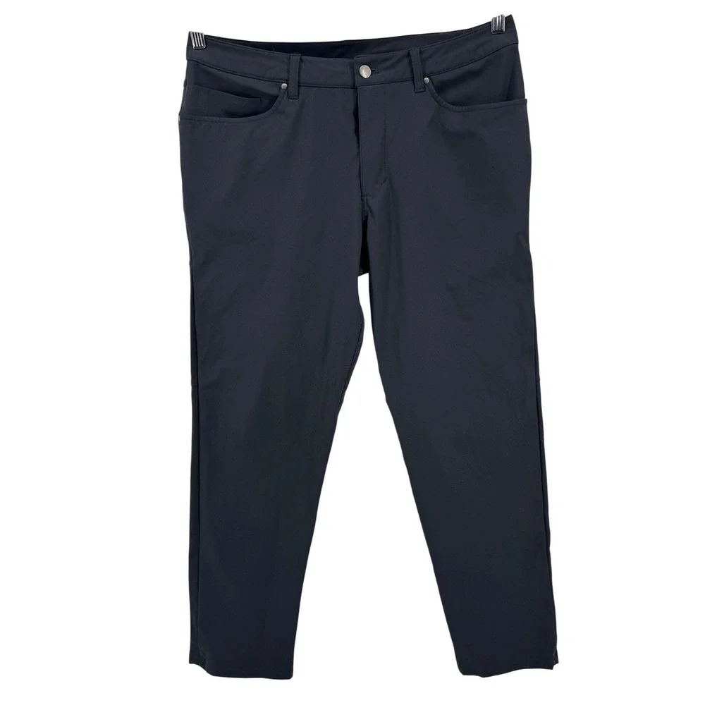 Lululemon Commission Pants Mens 34 Charcoal Gray 5-Pocket Technical Commuter